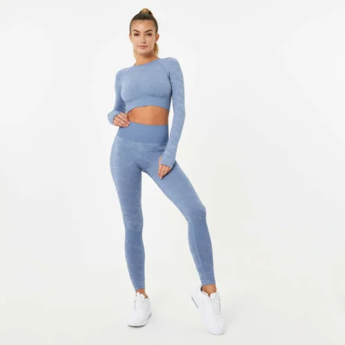 Everlast Women's Seamless Camo Leggings -Elegant Ladies Wear everlast women s seamless camo leggings blue P00002873.10.BLU 04