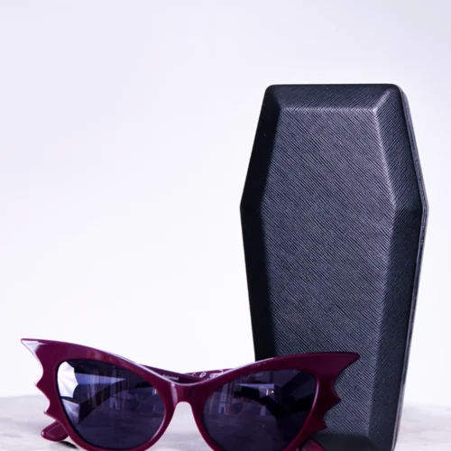 Vamp Batwing Sunglasses In Oxblood -Elegant Ladies Wear oxblood Vamp Sunglasses 1