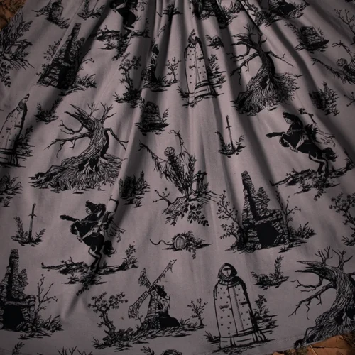 Sleepy Hollow™ Gothic Tales Toile Swing Dress In Grey -Elegant Ladies Wear toile 2